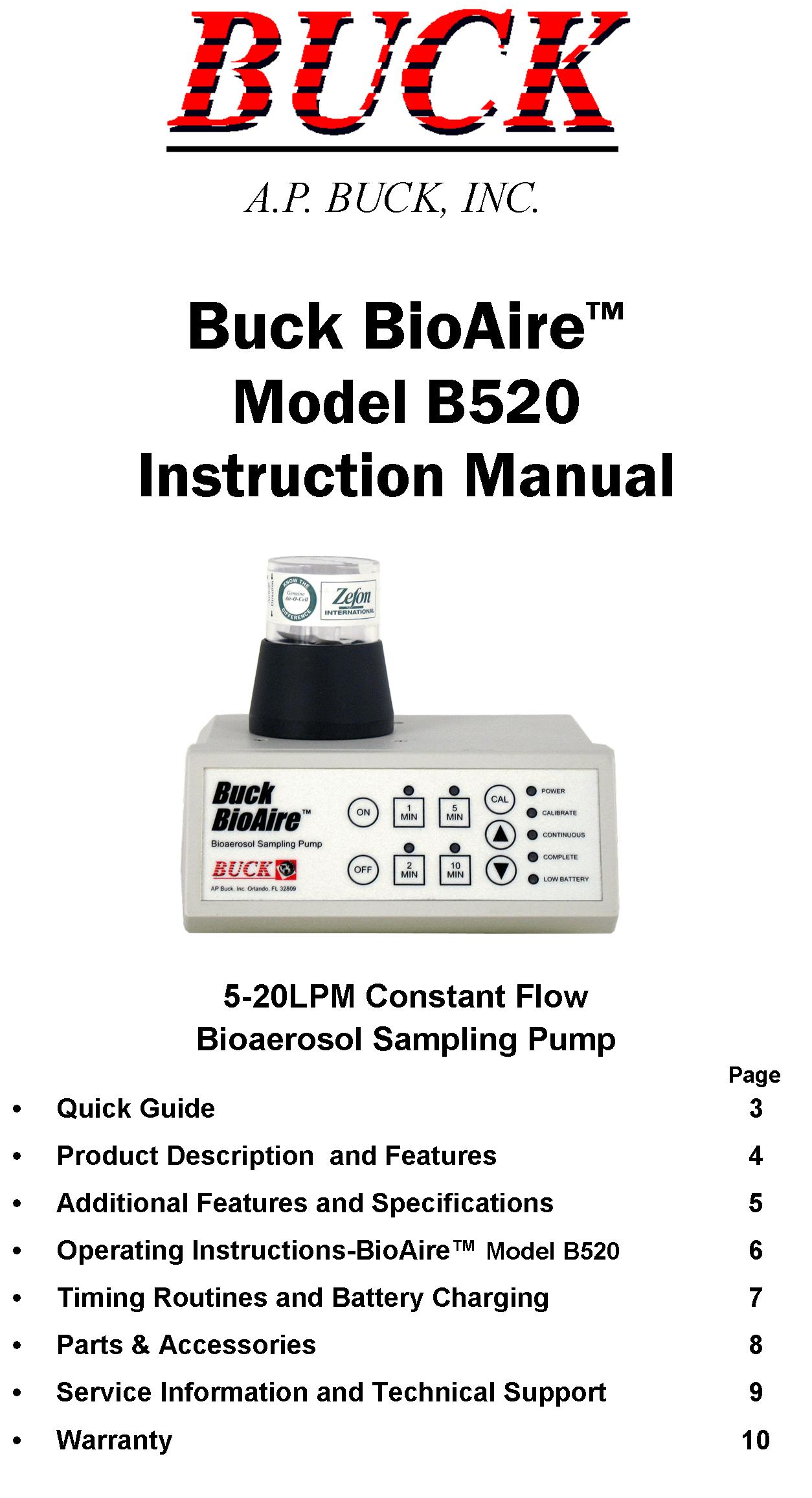 BioAire Series Pump Instruction Manual